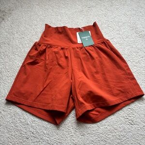 NWT Halara SoftlyZero Airy 5” Long Shorts S Burnt Orange High Rise
